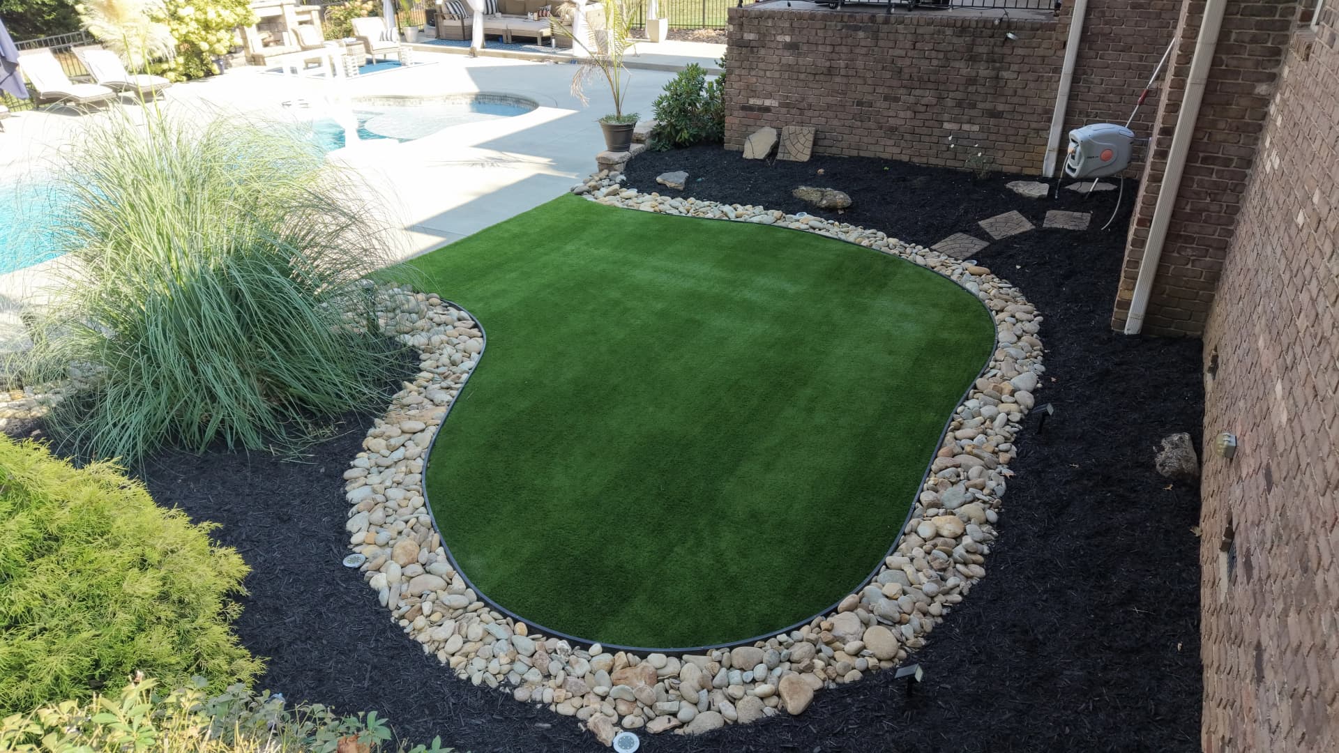 Poolside Synthetic Turf Install in Oak Ridge NC image